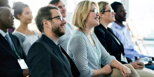 Shot of an audience of businesspeople at a conference